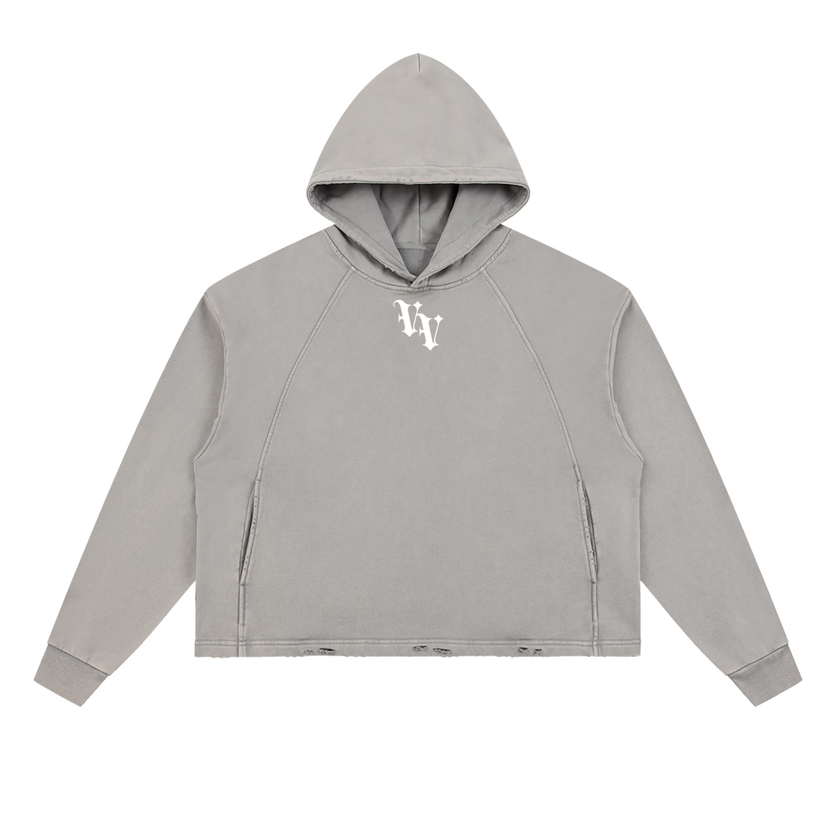 VV Frayed-Hem Hoodie