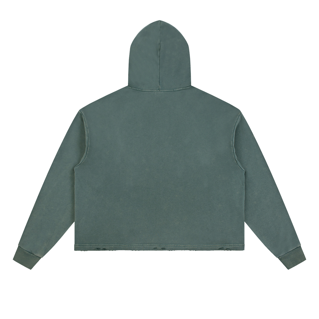 VV Frayed-Hem Hoodie