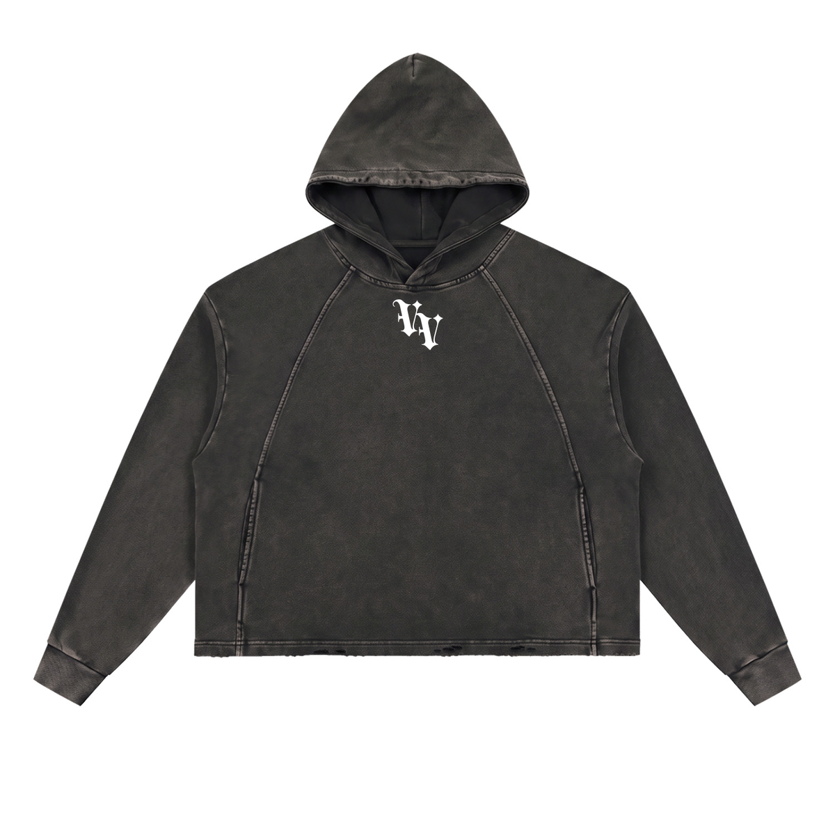 VV Frayed-Hem Hoodie