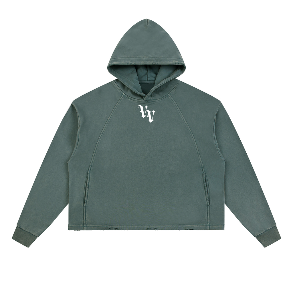 VV Frayed-Hem Hoodie