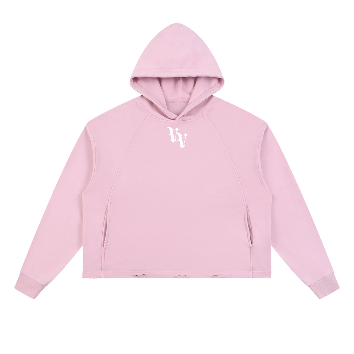 VV Frayed-Hem Hoodie