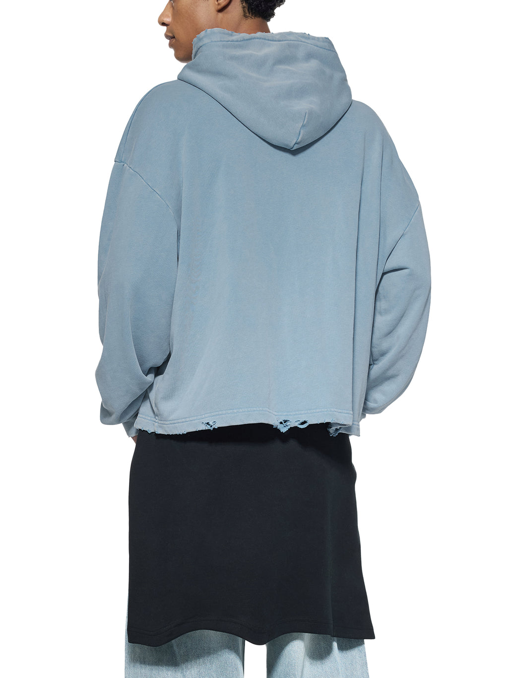 VV Frayed-Hem Hoodie