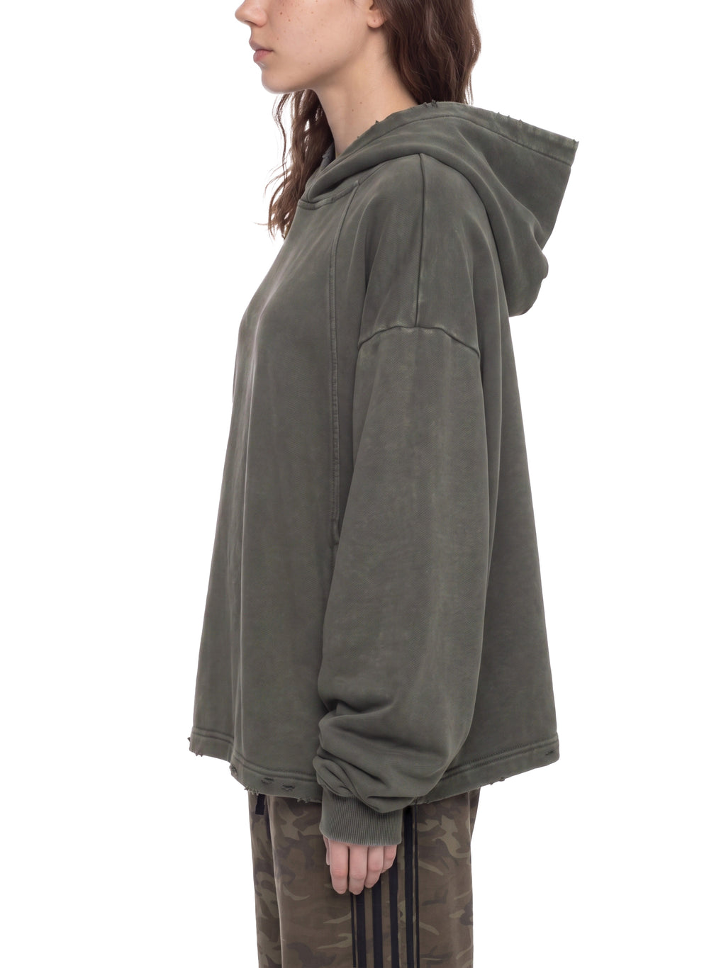 VV Frayed-Hem Hoodie